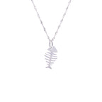 Collier en argent sterling avec arêtes de poisson de 40 à 61 cm