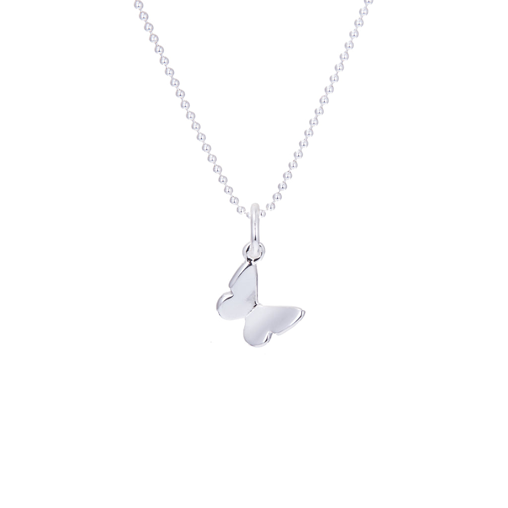 Collier papillon 3D en argent sterling uni de 35 à 55 cm