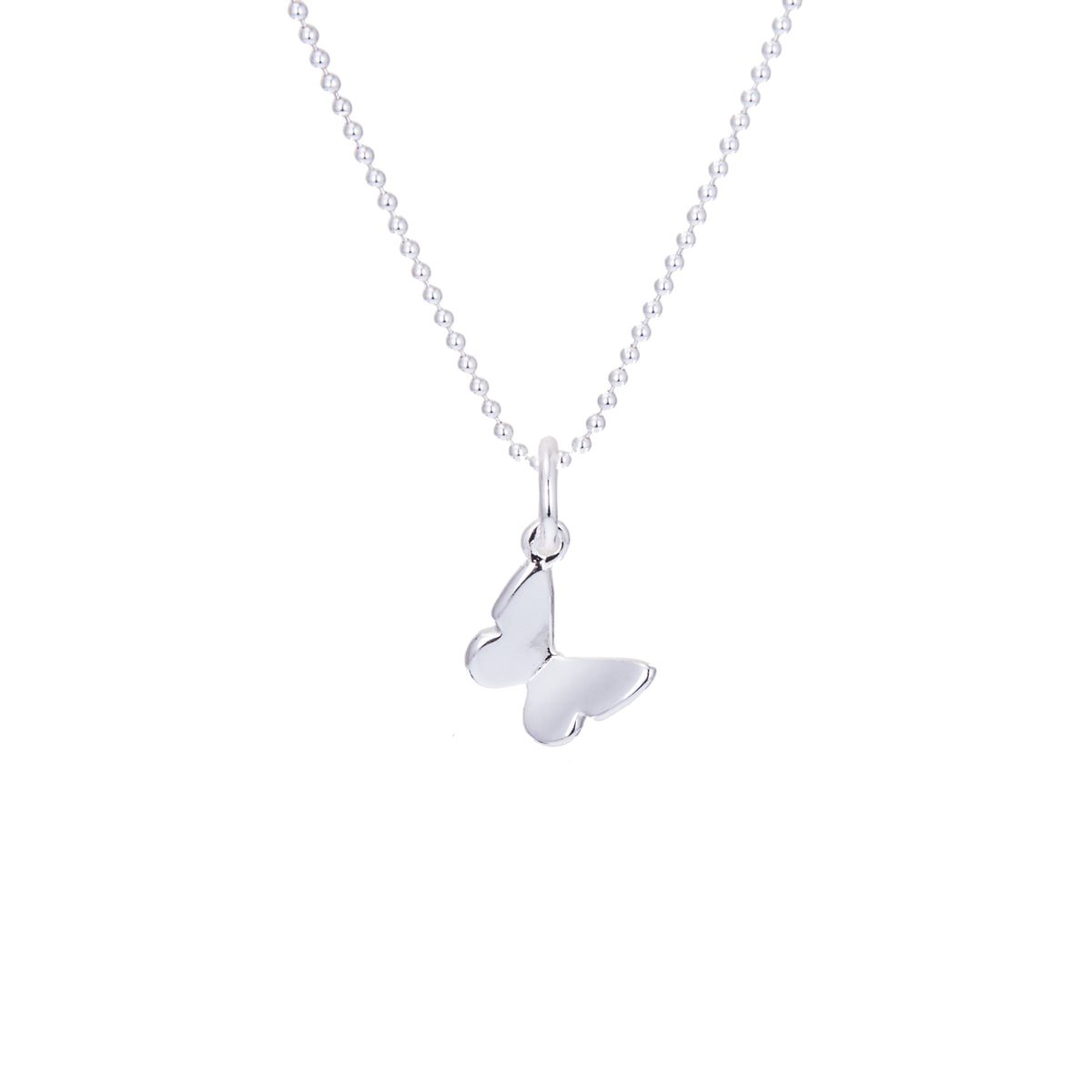 Collier papillon 3D en argent sterling uni de 35 à 55 cm
