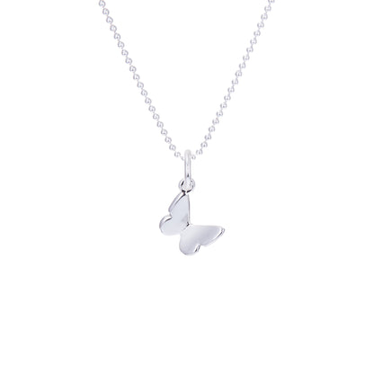 Collier papillon 3D en argent sterling uni de 35 à 55 cm