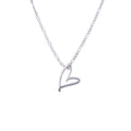 Collier cœur ouvert stylisé en argent sterling de 35 à 81 cm