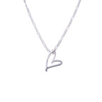 Collier cœur ouvert stylisé en argent sterling de 35 à 81 cm