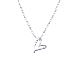 Collier cœur ouvert stylisé en argent sterling de 35 à 81 cm