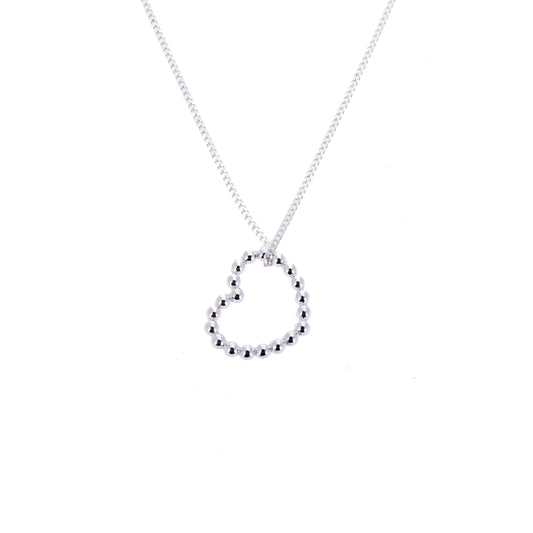 Collier en argent sterling avec perles en forme de cœur ouvert de 35 à 81 cm