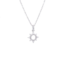Collier soleil ouvert en argent sterling et zircone cubique de 35 à 81 cm