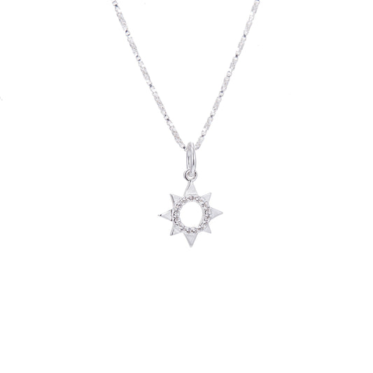 Collier soleil ouvert en argent sterling et zircone cubique de 35 à 81 cm