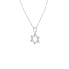 Collier étoile de David en argent sterling et cristal CZ de 35 à 81 cm