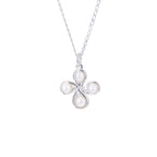 Collier trèfle à quatre feuilles en argent sterling et perles de 35 à 55 cm