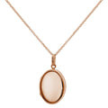 Collier médaillon ovale en argent sterling plaqué or rose 40-81 cm