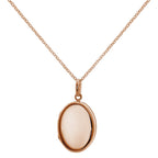 Collier médaillon ovale en argent sterling plaqué or rose 40-81 cm