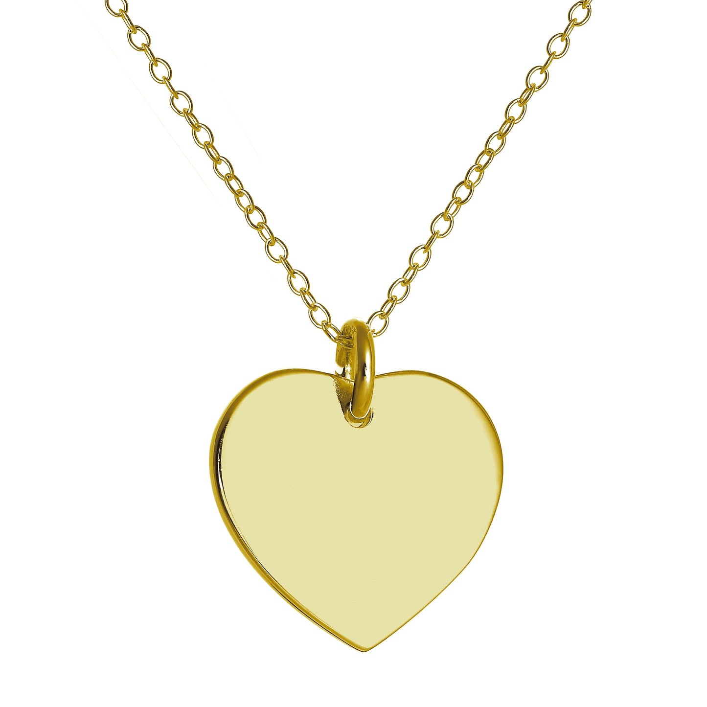 Collier en argent sterling plaqué or avec cœur gravable 40,6 cm x 55,9 cm