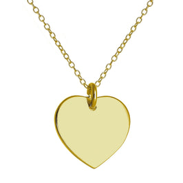Collier en argent sterling plaqué or avec cœur gravable 40,6 cm x 55,9 cm
