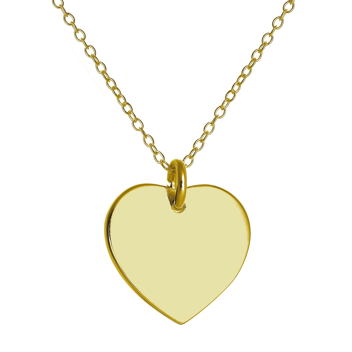 Collier en argent sterling plaqué or avec cœur gravable 40,6 cm x 55,9 cm