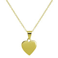 Collier en argent sterling plaqué or avec petit cœur gravable