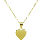 Collier en argent sterling plaqué or avec petit cœur gravable