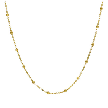 Collier chaîne à billes en or 9 carats, 45 cm