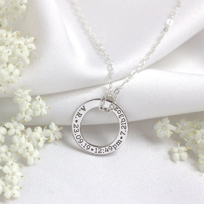Collier rond sur mesure en argent sterling pour nouveau-né, 40 à 71 cm