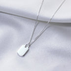 Collier mini-étiquette gravable en argent sterling de 35 à 81 cm