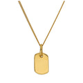 Collier mini-étiquette gravable en argent sterling plaqué or