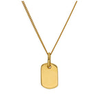 Collier mini-étiquette gravable en argent sterling plaqué or