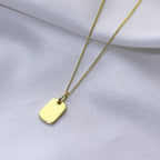 Collier mini-étiquette gravable en argent sterling plaqué or