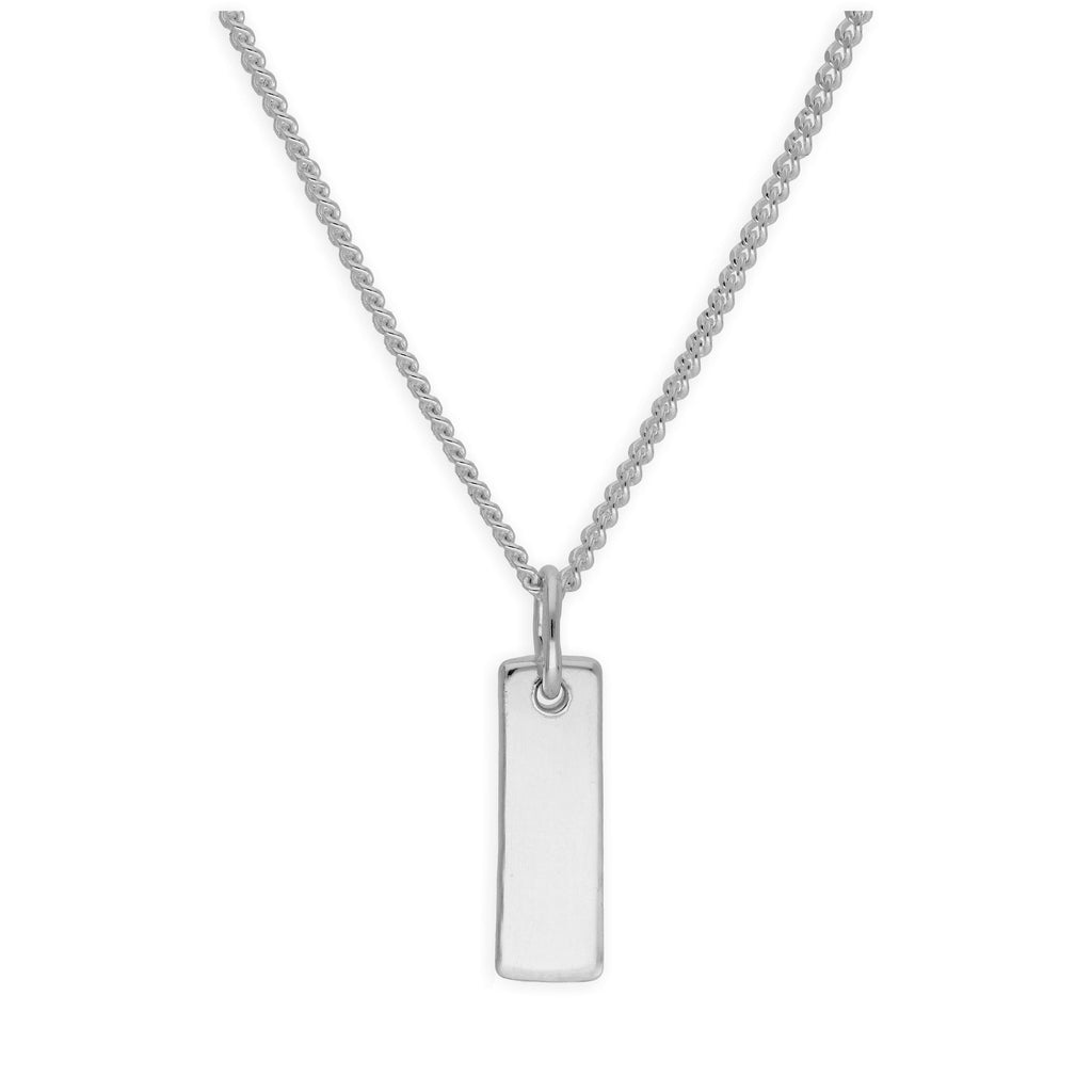 Collier en argent sterling avec mini-barre gravable, 40 à 71 cm