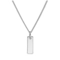 Collier en argent sterling avec mini-barre gravable, 40 à 71 cm
