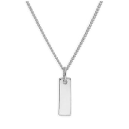 Collier en argent sterling avec mini-barre gravable, 40 à 71 cm