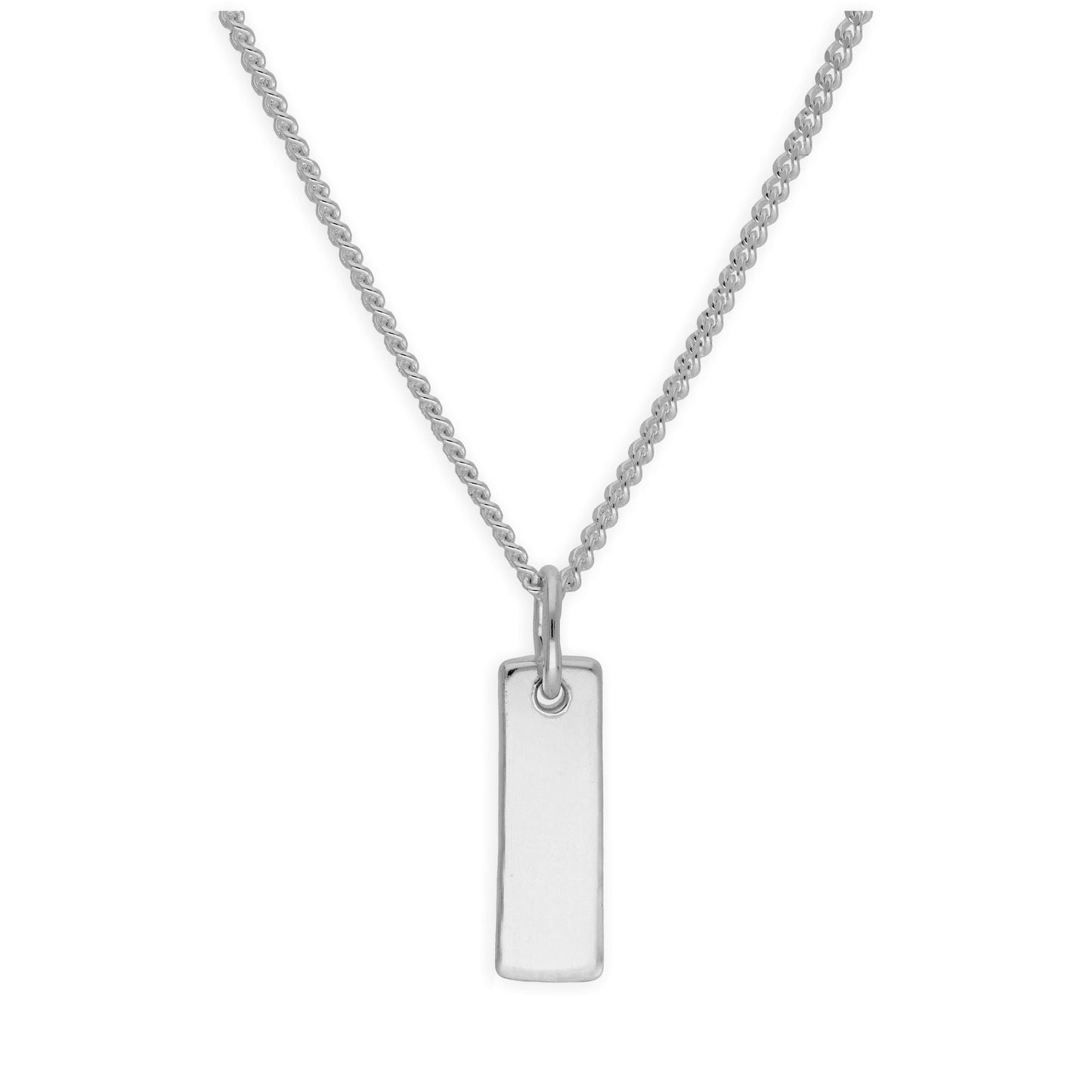 Collier en argent sterling avec mini-barre gravable, 40 à 71 cm