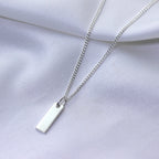 Collier en argent sterling avec mini-barre gravable, 40 à 71 cm