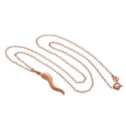 Collier Cornicello en argent sterling plaqué or rose de 35 à 55 cm