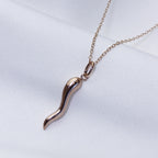 Collier Cornicello en argent sterling plaqué or rose de 35 à 55 cm