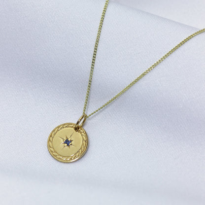 Collier médaillon étoile en argent sterling plaqué or 14 à 32 pouces