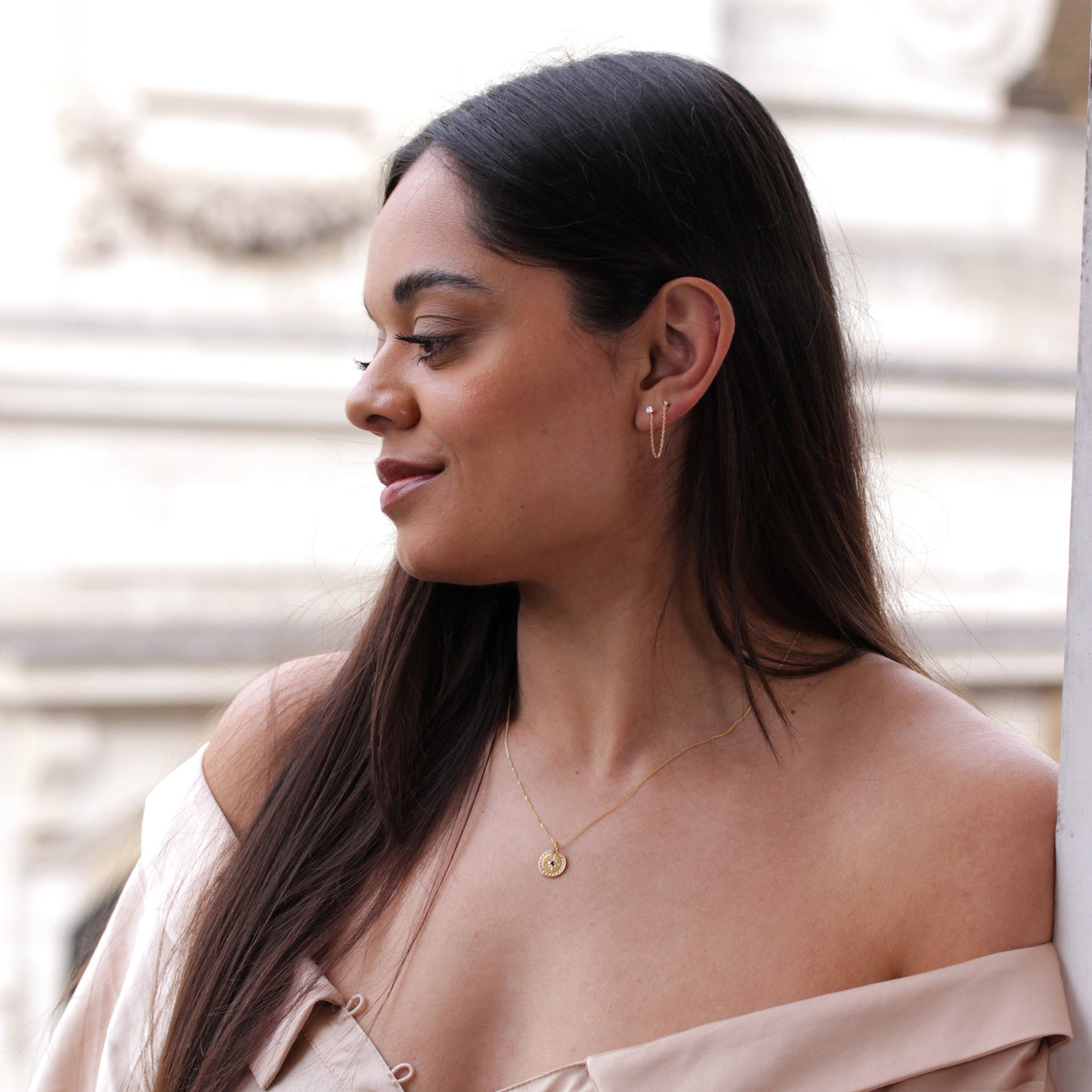 Collier médaillon étoile en argent sterling plaqué or 35 à 81 cm