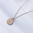 Collier médaillon étoile en argent sterling plaqué or rose 35-81 cm