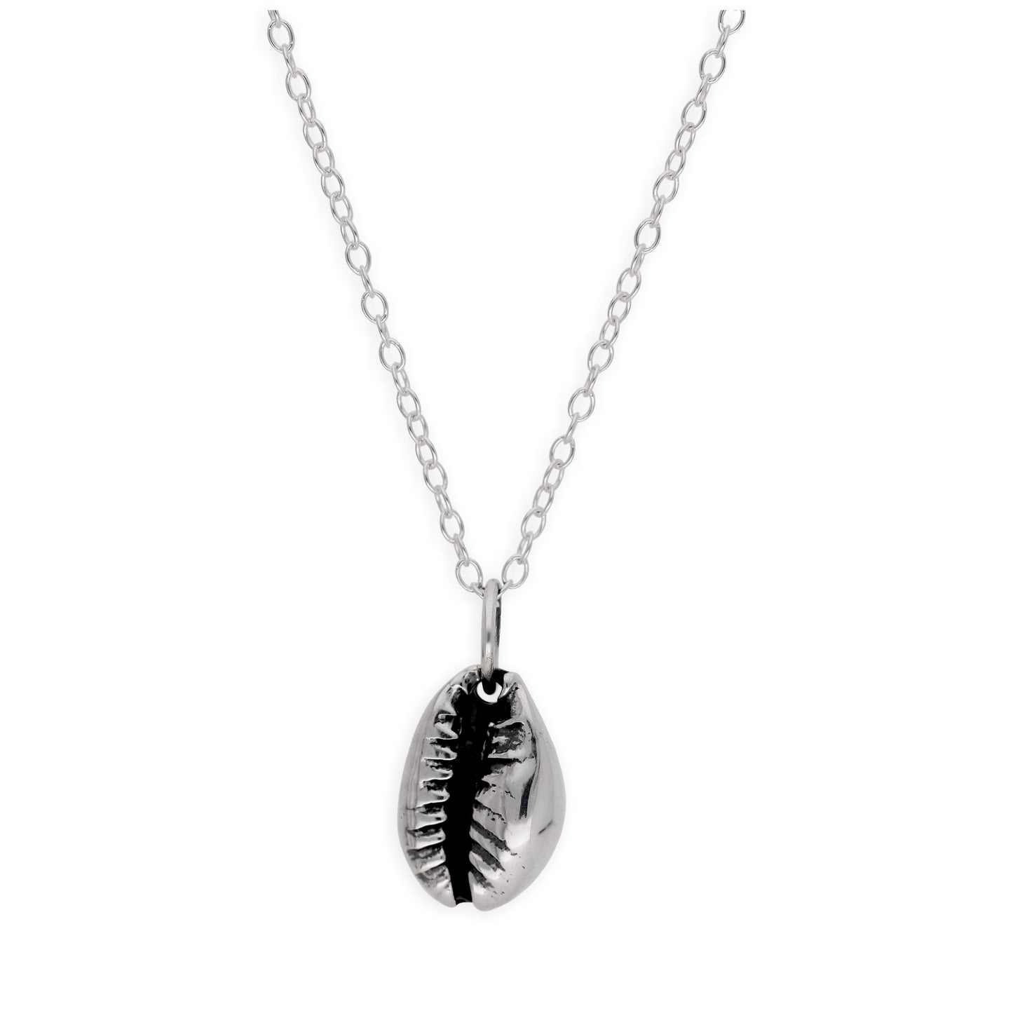 Collier en argent sterling avec coquillages cauris de 14 à 22 pouces