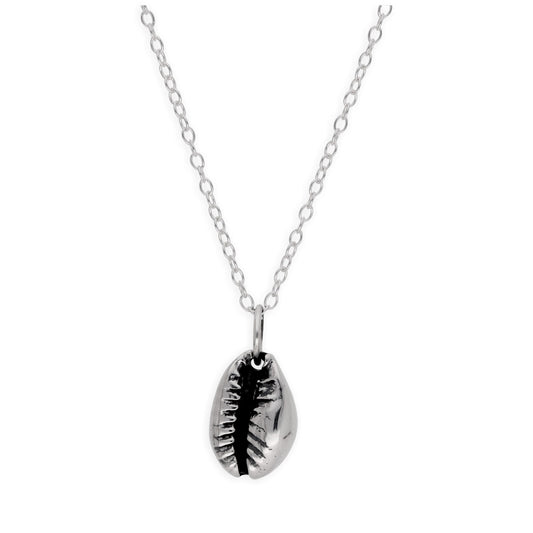 Collier en argent sterling avec coquillages cauris de 14 à 22 pouces