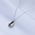 Collier en argent sterling avec coquillages cauris de 35 à 55 cm