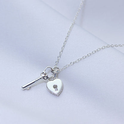 Collier en argent sterling avec cadenas en forme de cœur, 35 à 55 cm