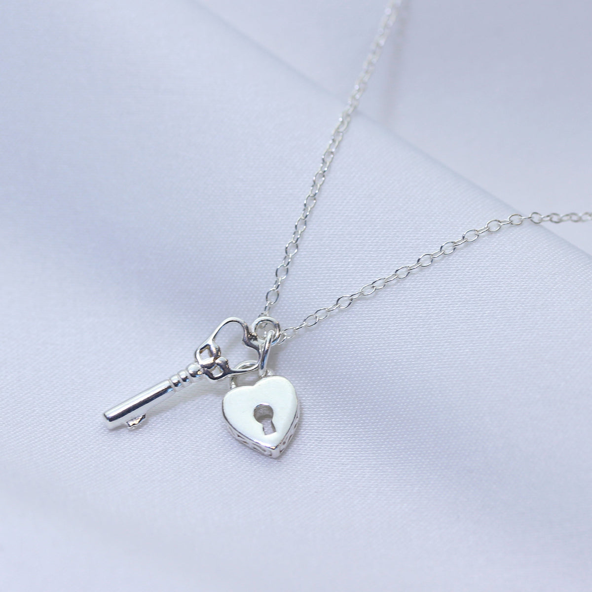 Collier en argent sterling avec cadenas en forme de cœur, 35 à 55 cm