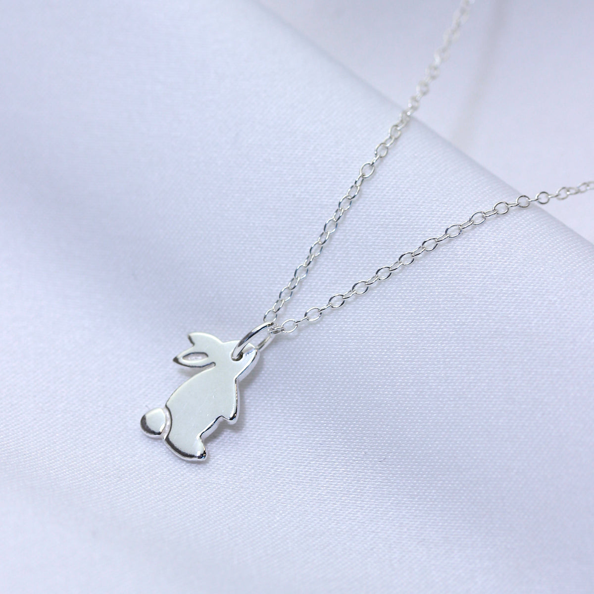 Collier lapin plat en argent sterling de 35 à 55 cm