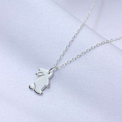 Collier lapin plat en argent sterling de 35 à 55 cm