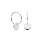 Boucles d'oreilles créoles à breloques rondes en argent sterling de 10 à 22 mm