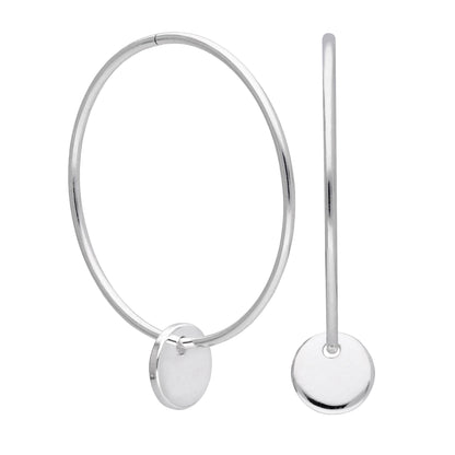Boucles d'oreilles créoles à breloques rondes en argent sterling de 10 à 22 mm
