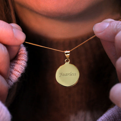 Collier rond en argent sterling plaqué or gravable 14-32"