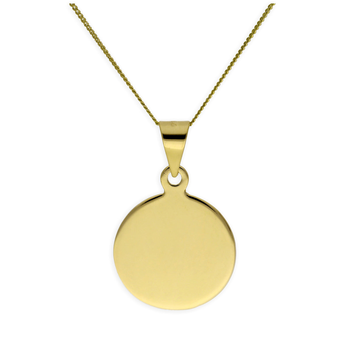 Collier rond en argent sterling plaqué or gravable 35-81 cm