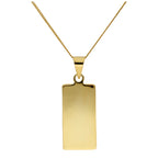 Collier rectangulaire en argent sterling plaqué or gravable 35-81 cm