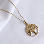 Collier Arbre de Vie en Argent Sterling Plaqué Or 35-81 cm