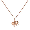 Petit collier licorne en argent sterling plaqué or rose de 35 à 81 cm