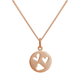 Collier triple cœur ouvert en argent sterling plaqué or rose, 35 à 81 cm